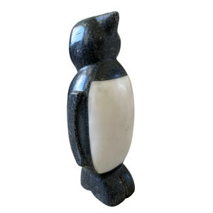 Becki Owens Marble Penguin Figurine 8in Black & White New
